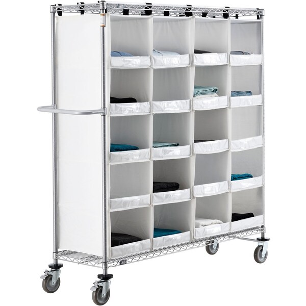 Nexel Stock Picking Truck, Single Sided, 20 Cells, 60inL x 18inW x 69inH, White 800452 - main